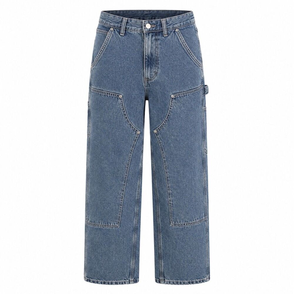 Zara Double Knee Carpenter Jeans Men's Size 30 Wide Leg Utility Denim
